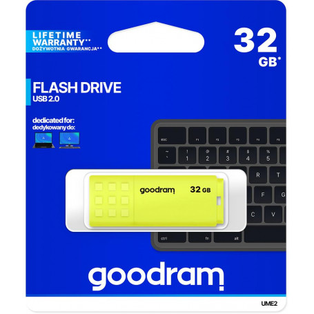 GoodRAM Pendrive 32GB UME2 yellow USB 2.0 - retail blister - UME2-0320Y0R11