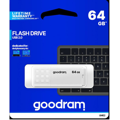GoodRAM Pendrive 64GB UME2 white USB 2.0 - retail blister - UME2-0640W0R11