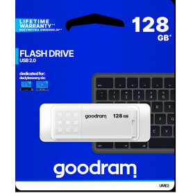 GoodRAM Pendrive 128GB UME2 white USB 2.0 - retail blister - UME2-1280W0R11