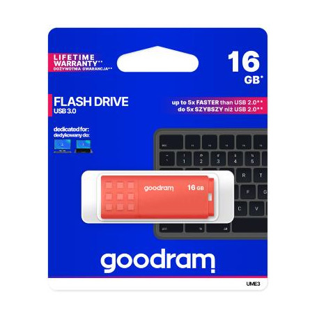 GoodRAM Pendrive 64GB UME3 orange USB 3.0 - retail blister - UME3-0640O0R11