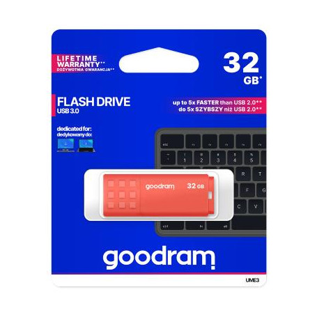 GoodRAM Pendrive 128GB UME3 orange USB 3.0 - retail blister - UME3-1280O0R11
