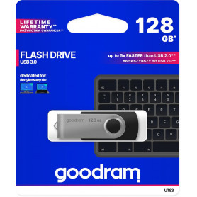 GoodRAM Pendrive 128GB UTS3 BLACK USB 3.0 - retail blister - UTS3-1280K0R11
