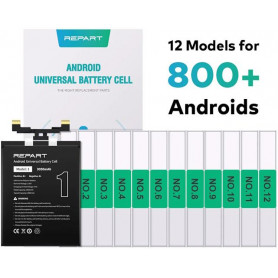Set 12 Modelli di batteria senza Chip per Android Universali