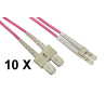 Confezione 10 Cavi Fibra Ottica Lc A Sc Multimode Duplex Om4 Mt.5 (Lklcsc4505E)
