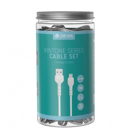 Confezione In Barattolo 30 Cavi Bulk Lightning Apple 5V 2.1A Bianchi