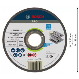 2608600215,Mola da taglio Expert for Inox piana  115x1,6 mm