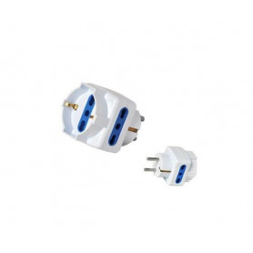 Adattatore Presa 3 Posti Bipasso Schuko Spina 10/16A Bianco (Pes1040A-Wp)