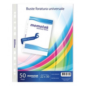 Buste Forate Trasparenti 22X30 (50 Pezzi)