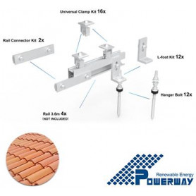 Kit montaggio 6 moduli x tetti a tegola - escluso binario
