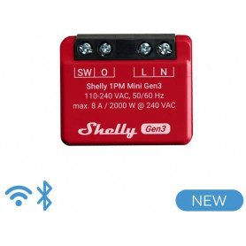 Shelly Mini 1PM Gen3  - Smart Relay 8A AC WiFi/BT/Matter + PM