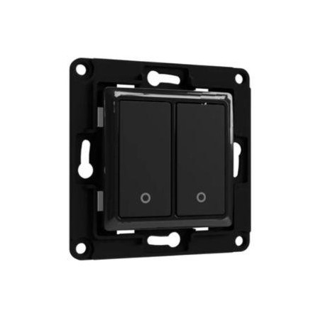 Shelly Wall Switch 2 - Pulsanti filari da parete 2 tasti nero con supp relè