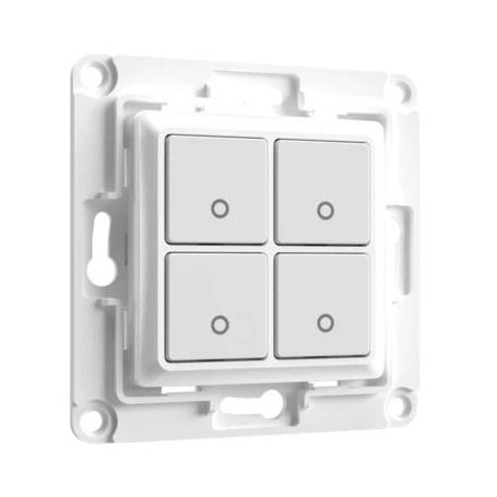 Shelly Wall Switch 4 - Pulsanti filari da parete 4 tasti bianco con supp relè