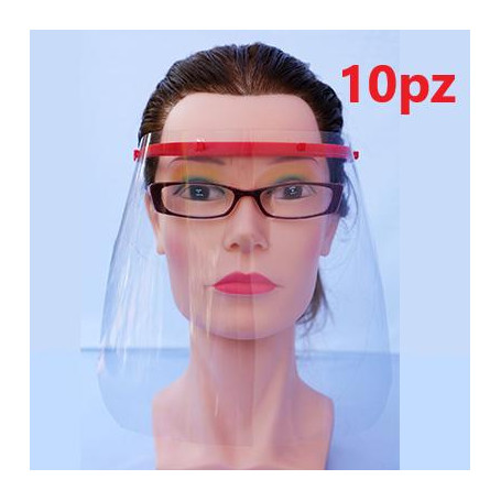 KIT 10 VISIERE PROTETTIVE PVC + 2 CERCHIETTI 