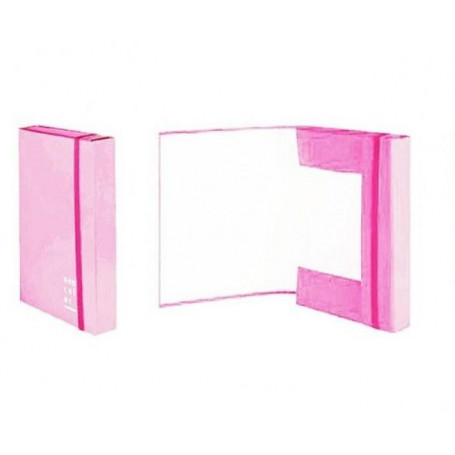 Cartella Con Elastico 3 Lembi Dorso Rosa 3Cm