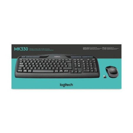Kit Mk330 Tastiera + Mouse Wireless Nera (920-003971)