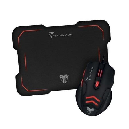 Mouse + Mouse Pad Gaming Tm-M016-Red Rosso