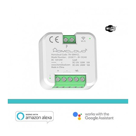 Modulo Pulsante Rele' Wi-Fi 12/24V - 1 Canale Da Incasso (Tn-Sbm1Cl)