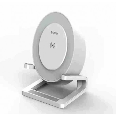 Altoparlante Speaker Da Tavolo Con Ricarica Wireless 5W E Funzione Lampada Da Notte Em054 - Bianco