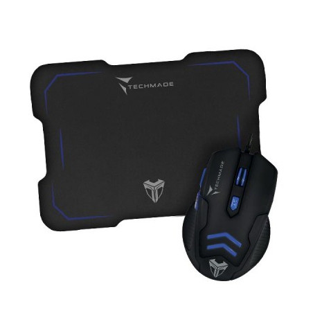 Mouse + Mouse Pad Gaming Tm-M016-Bl Blu
