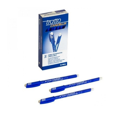 Penna Con Inchiostro Cancellabile Tratto Cancellik - 12 Pz - Blu (F826101)
