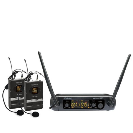 Radiomicrofono Doppio Palmare Uhf Con Archetto (Set 8202Lav)