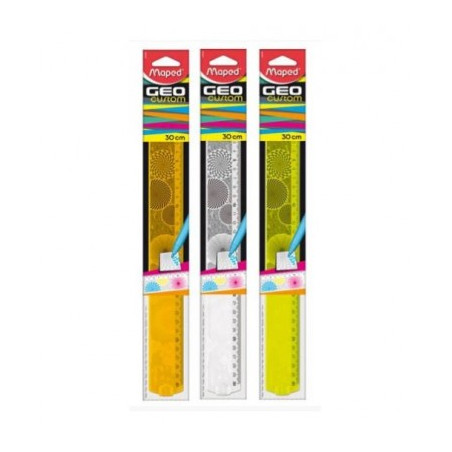 Righello In Plastica Geocustom 30 Cm Colore Assortito (254530) - 1Pz