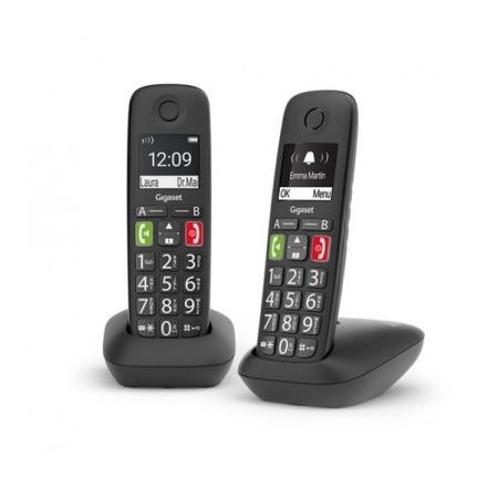 Telefono Cordless Gigaset Linea Senior E290 Duo Nero (L36852-H2901-K1)