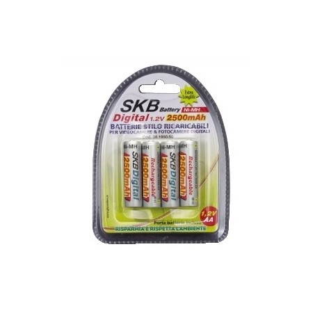 Batterie Ricaricabili Stilo "Aa" 2500Mah Conf. 4Pz (38195055)
