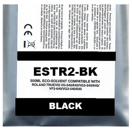 Black Pigment Eco-Solvent Ink Bag Compa Roland TrueVIS SG2,VG2,VF2,SG3,VG3500ML