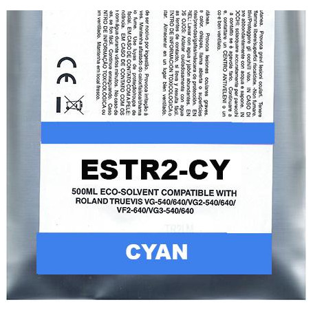 Ciano Pigment Eco-Solvent Ink Bag Compa Roland TrueVIS SG2,VG2,VF2,SG3,VG3500ML