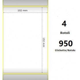 White 102x152mm,950 Et/Rotolo Z-1000D, 4x6x3 Core ,4 Rolls