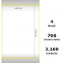 White 148x210mm,790 Et/Rotolo Z-1000D,5.8x8.3x3Core, 4 Rolls