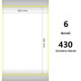 White 102x152mm, 430 Et/Rotolo Z-2000D 4x6x1 Core, 6 Rolls
